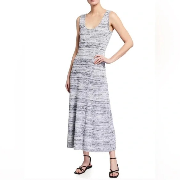 New MaxMara Leisure Biglia Marbled Navy Blue Knit Midi Dress Size Medium - Picture 1 of 10